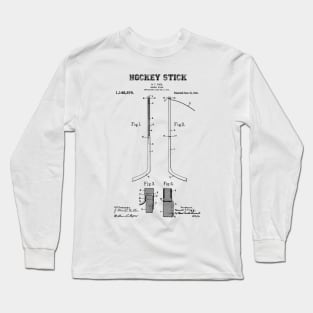 Hockey Stick Patent Black Long Sleeve T-Shirt